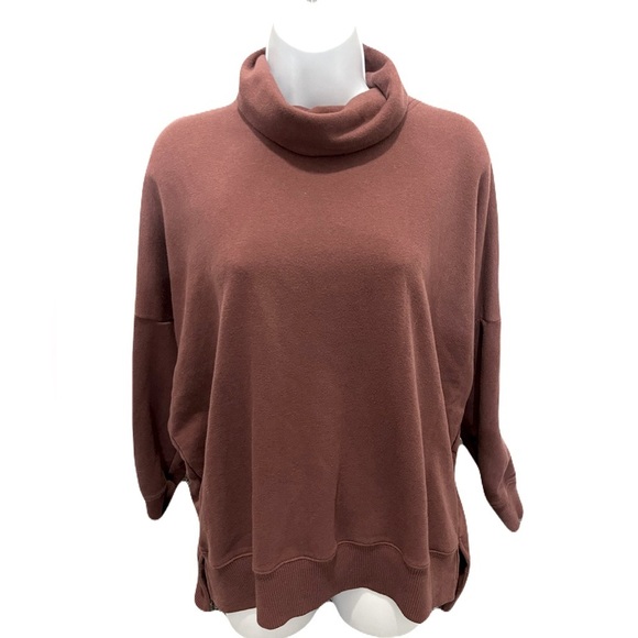 Aerie/ Sunday Soft/ Oversized/ Red-brown/ Cowl neck/ Knit sweater/ Size US S - Picture 3 of 7